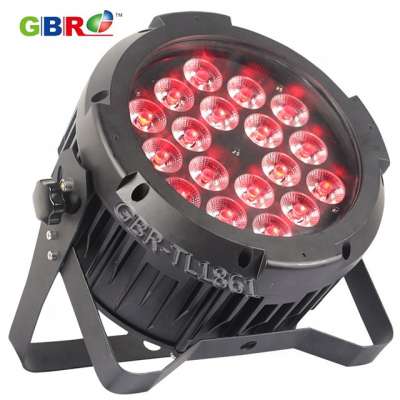 hot sell 18pcs RGBWA+UV ip65 waterproof outdoor 6in1 led par light